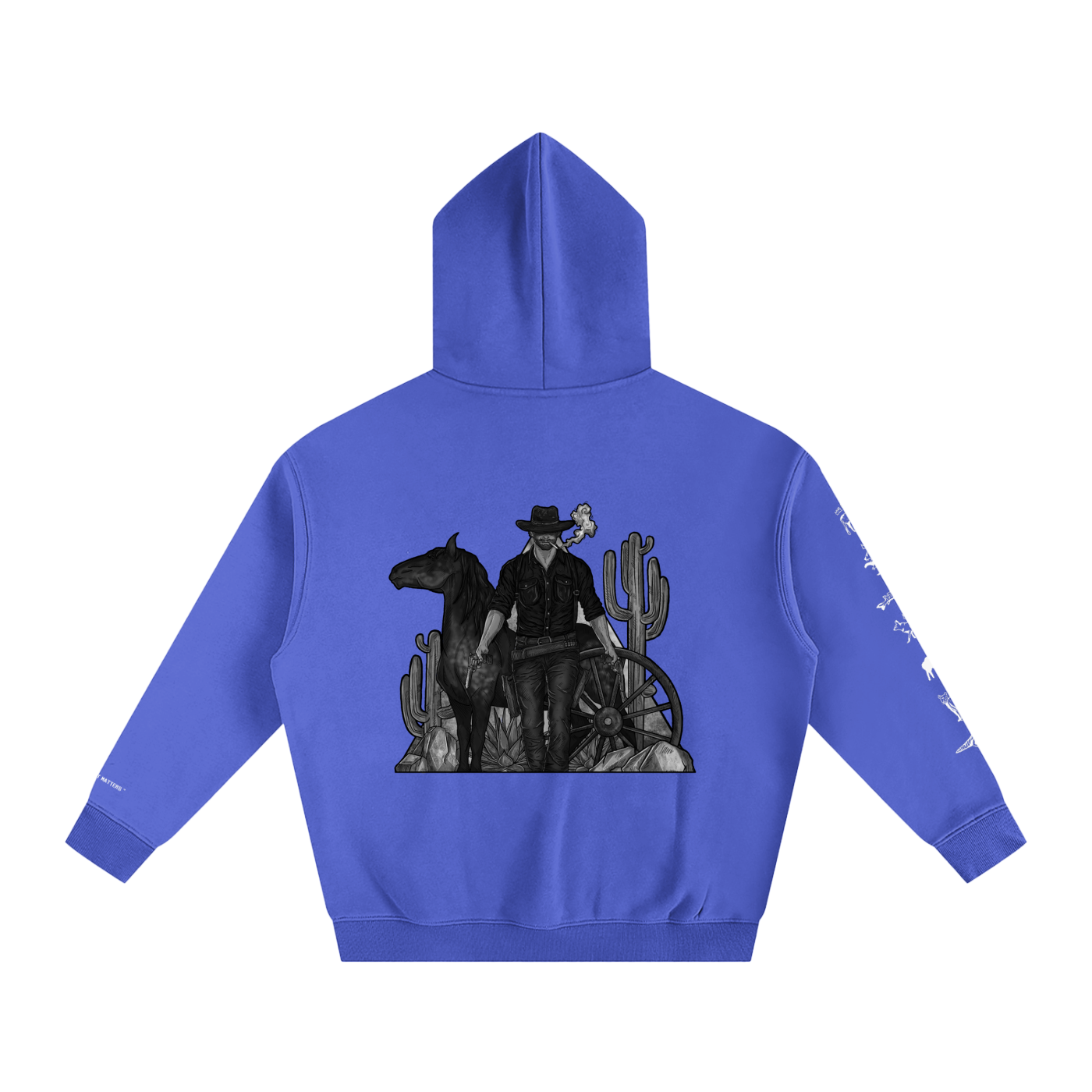 Forever Outlawed - B&W ( Darker ) Oversize Fleeced Hoodie