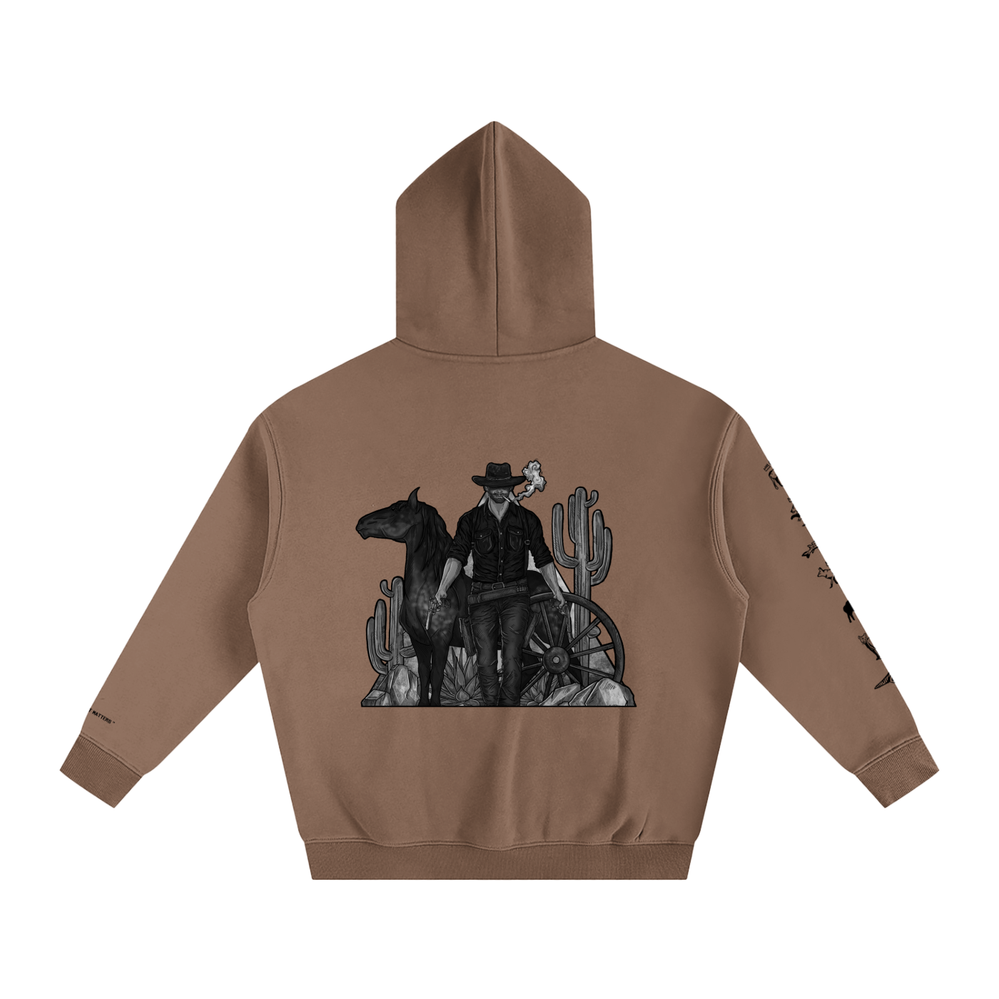 Forever Outlawed - B&W ( Lighter ) Oversize Fleeced Hoodie