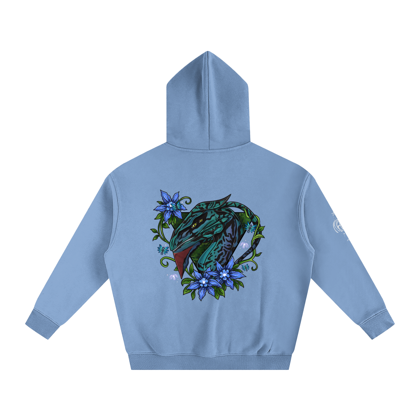 Spirit of the banshee - ( blue ) - oversized fleece hoodie