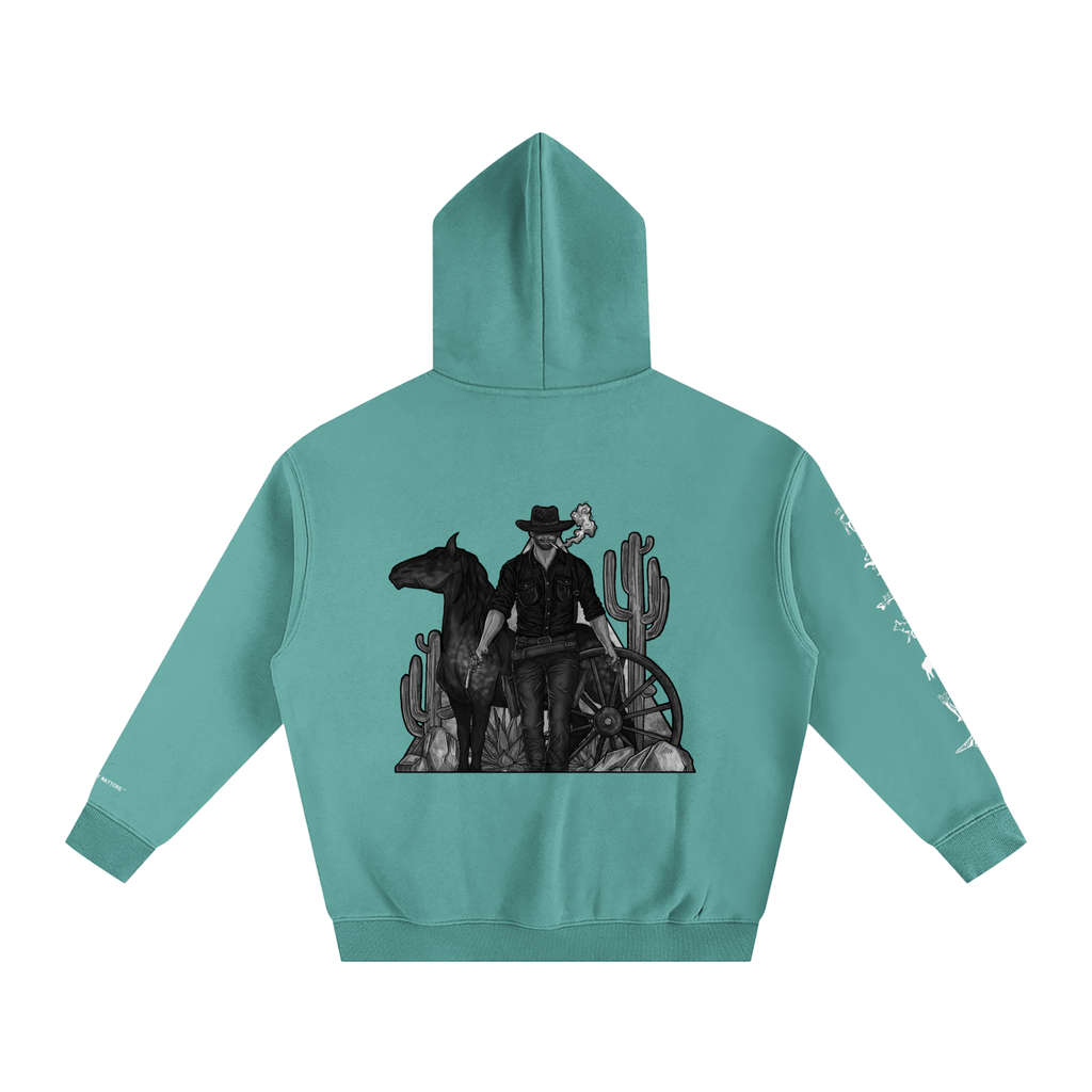 Forever Outlawed - B&W ( Darker ) Oversize Fleeced Hoodie