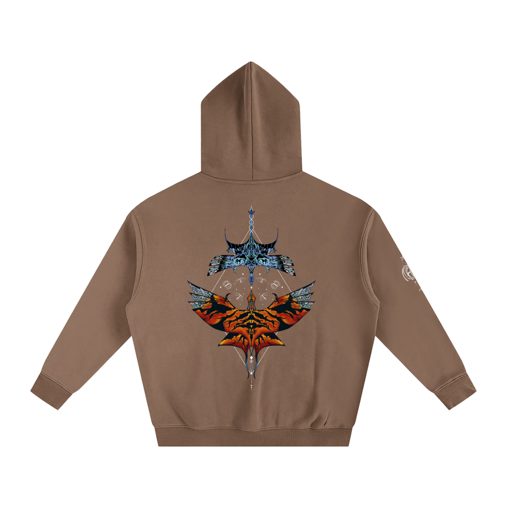 Aerial Convergence - darker colours ) Oversized Fleece Hoodie