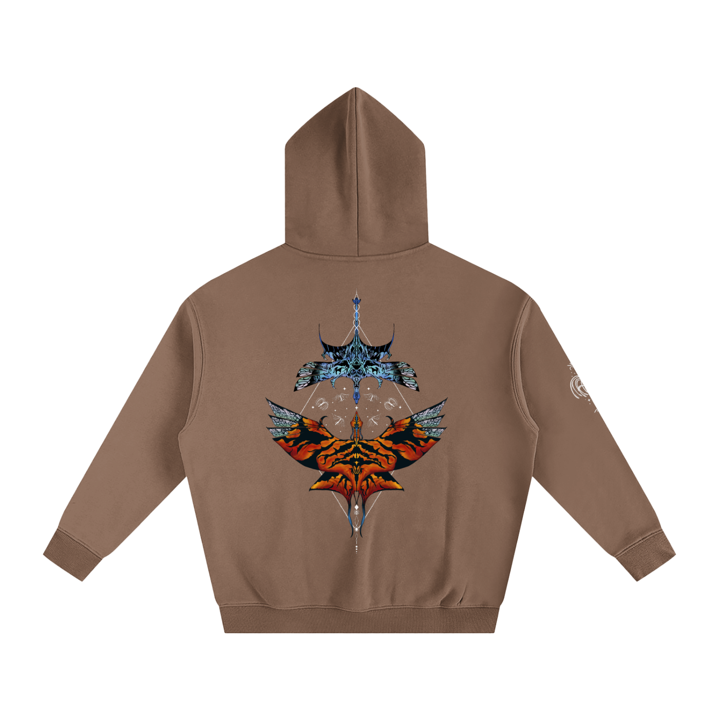 Aerial Convergence - darker colours ) Oversized Fleece Hoodie