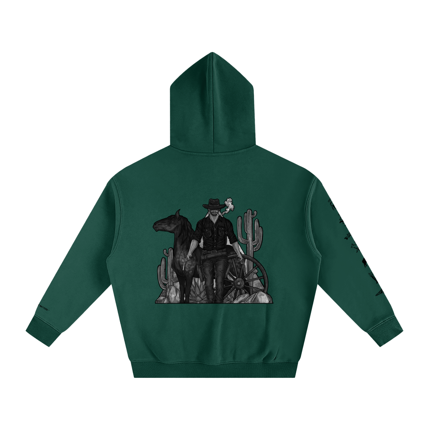 Forever Outlawed - B&W ( Lighter ) Oversize Fleeced Hoodie