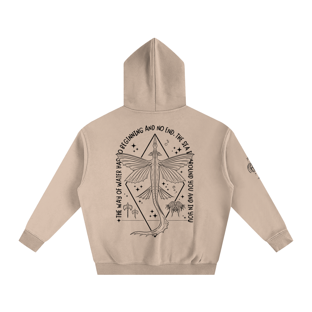 Ocean Wings - Lighter Colours ) Oversized Fleece Hoodie