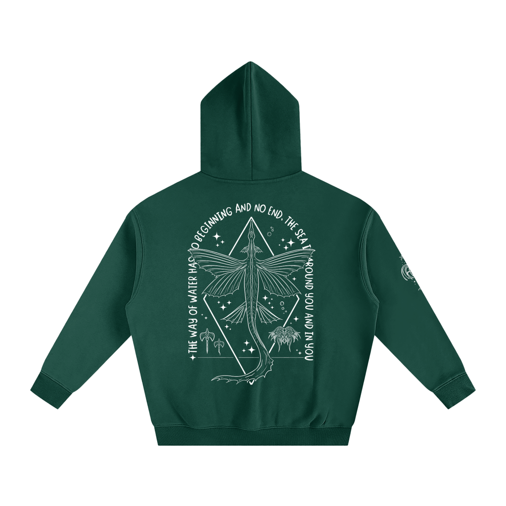 Ocean Wings - Darker Colours ) Oversized Fleece Hoodie