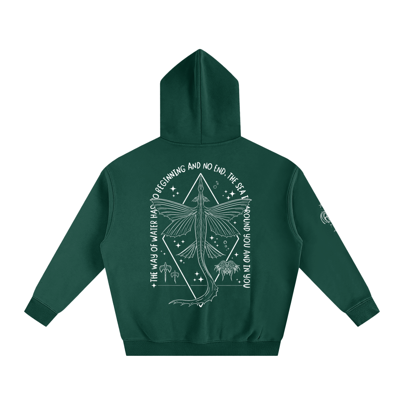 Ocean Wings - Darker Colours ) Oversized Fleece Hoodie