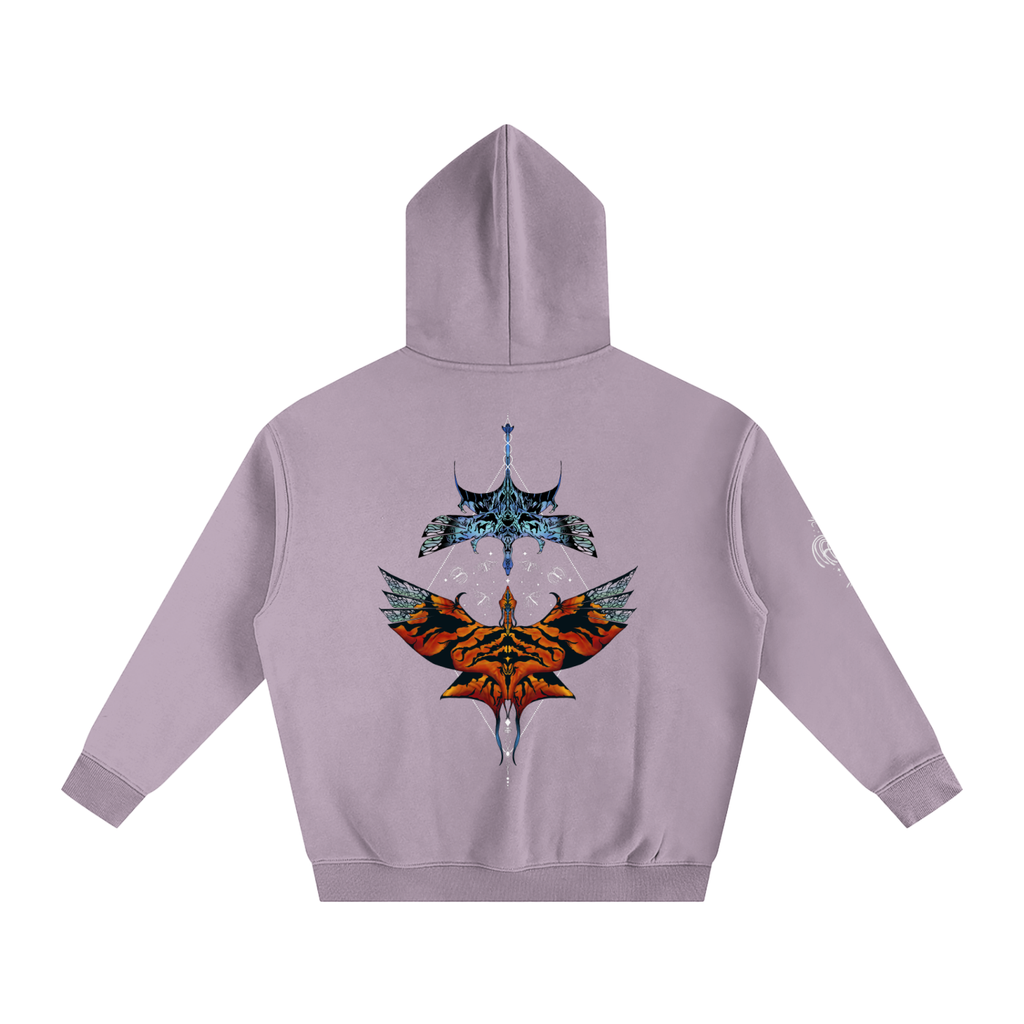 Aerial Convergence - darker colours ) Oversized Fleece Hoodie