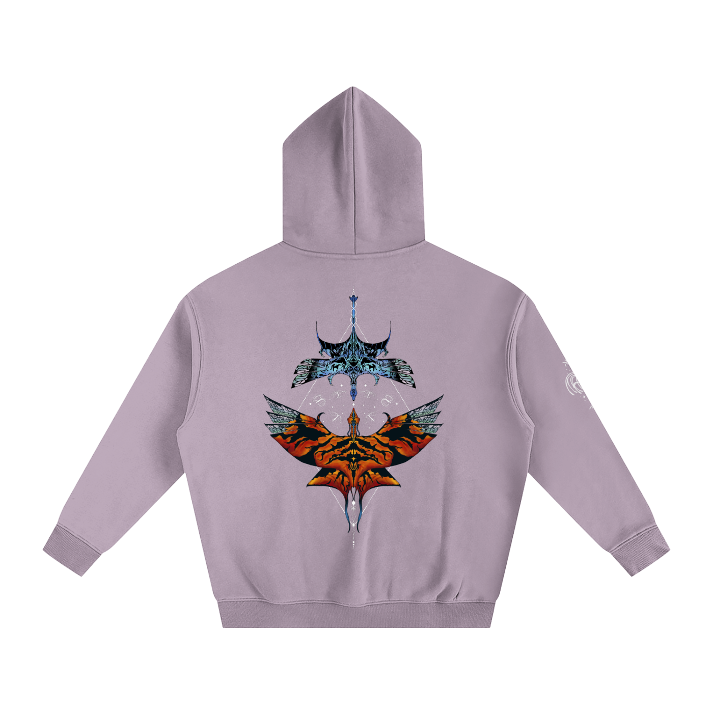 Aerial Convergence - darker colours ) Oversized Fleece Hoodie