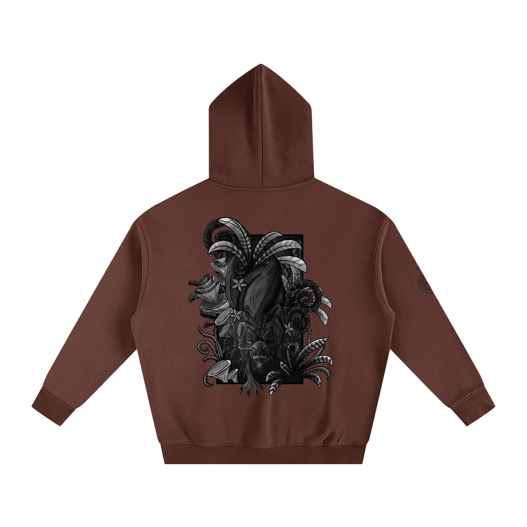 Echo Of The First Beast (BLACK&WHITE) - Lighter Colours ) Oversized Fleece Hoodie