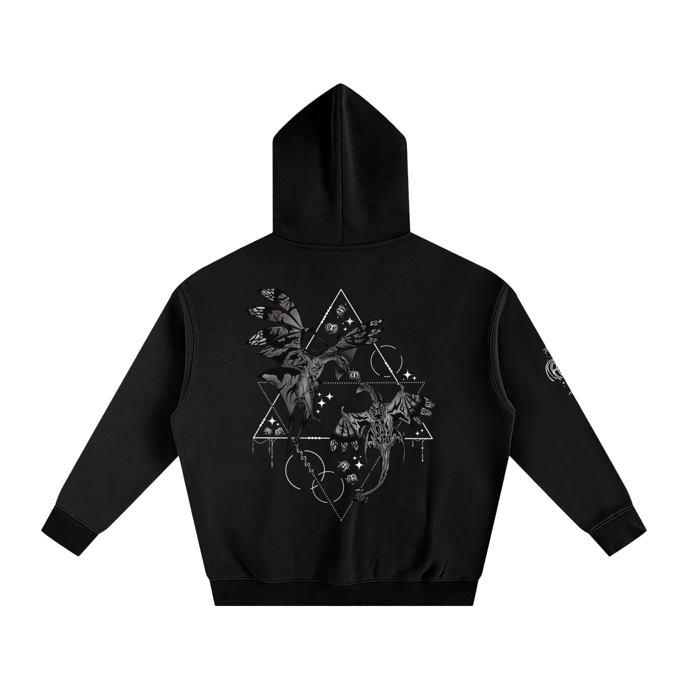 Wings Of The First Bond (BLACK&WHITE) - Darker Colours ) Oversized Fleece Hoodie