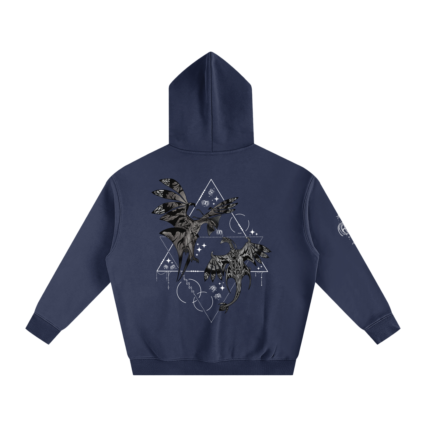 Wings Of The First Bond (BLACK&WHITE) - Darker Colours ) Oversized Fleece Hoodie