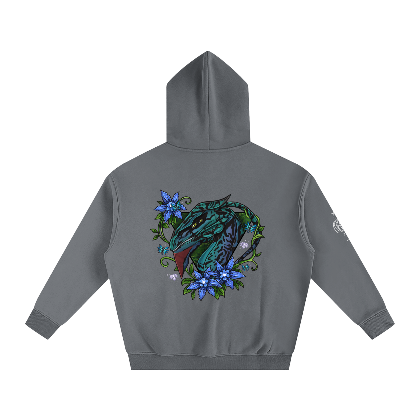 Spirit of the banshee - ( blue ) - oversized fleece hoodie