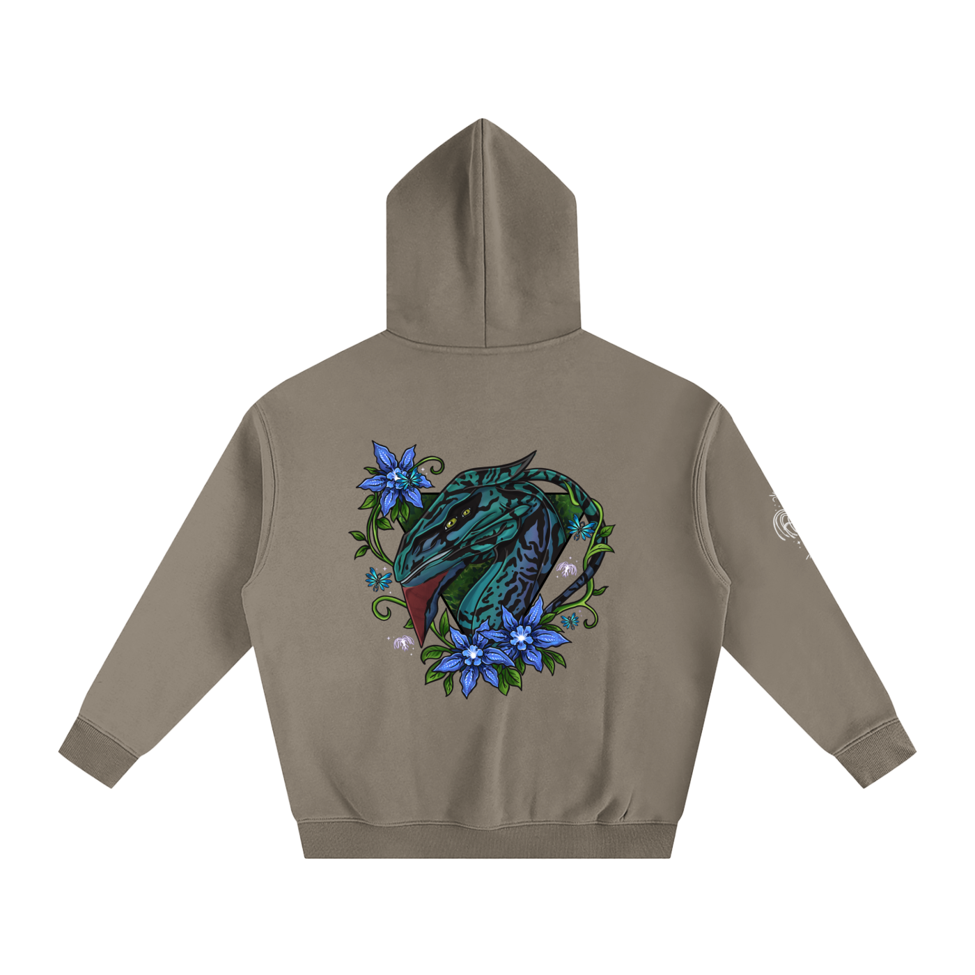 Spirit of the banshee - ( blue ) - oversized fleece hoodie