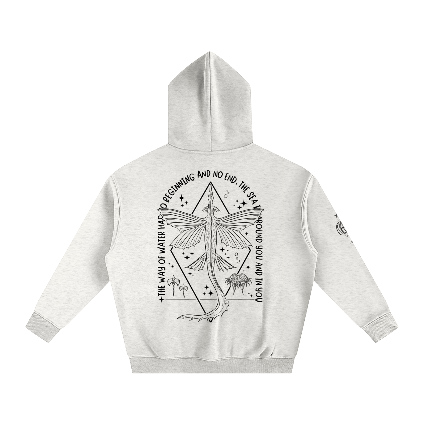 Ocean Wings - Lighter Colours ) Oversized Fleece Hoodie