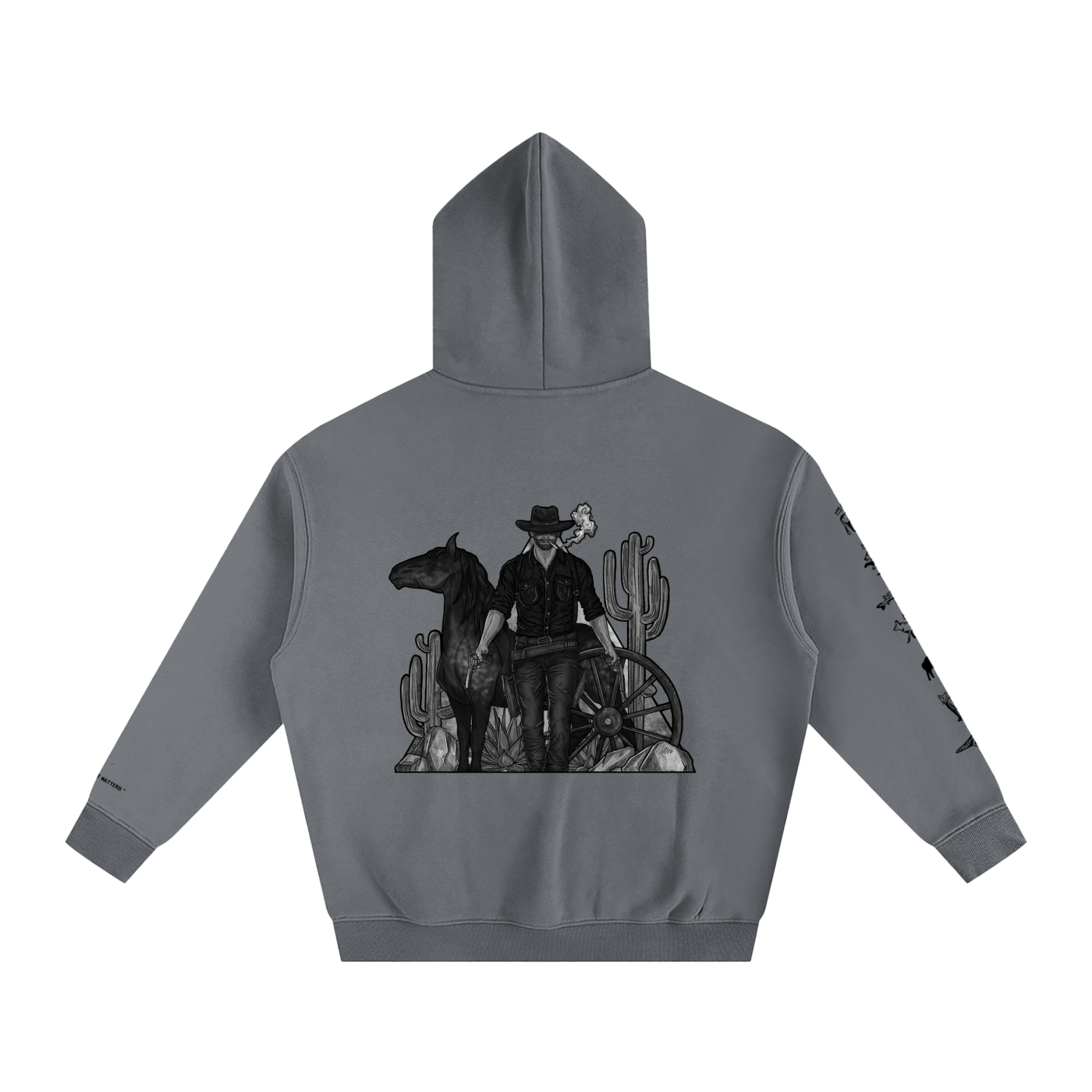 Forever Outlawed - B&W ( Lighter ) Oversize Fleeced Hoodie
