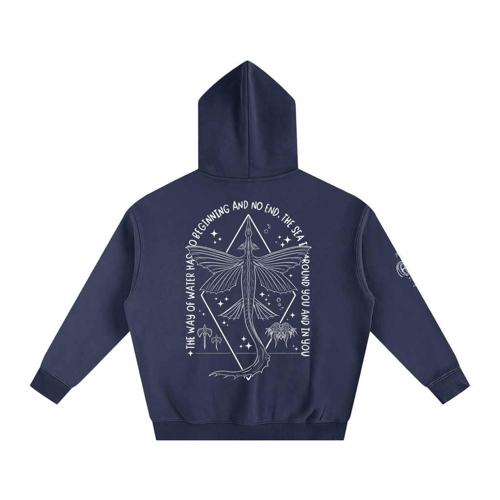 Ocean Wings - Darker Colours ) Oversized Fleece Hoodie