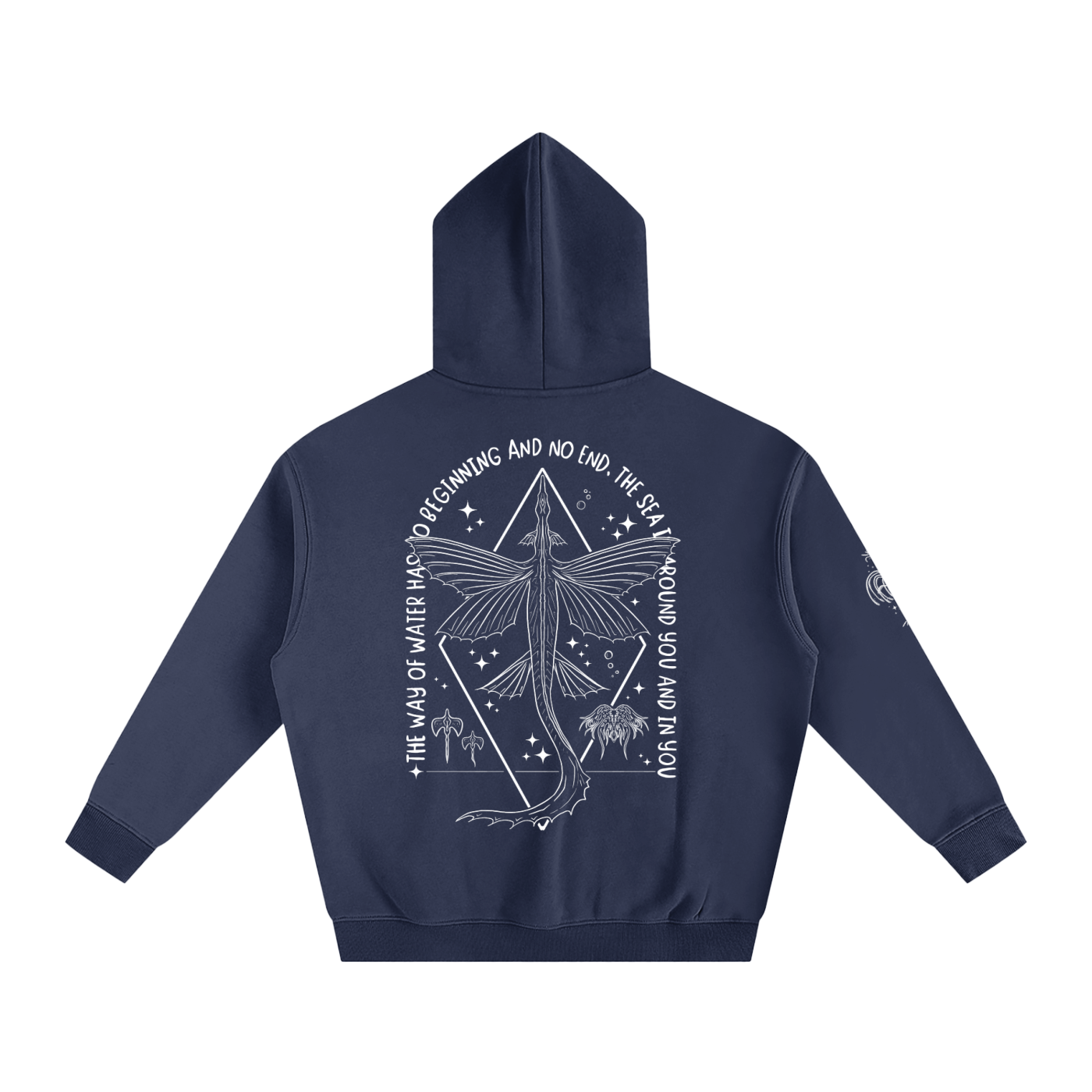 Ocean Wings - Darker Colours ) Oversized Fleece Hoodie