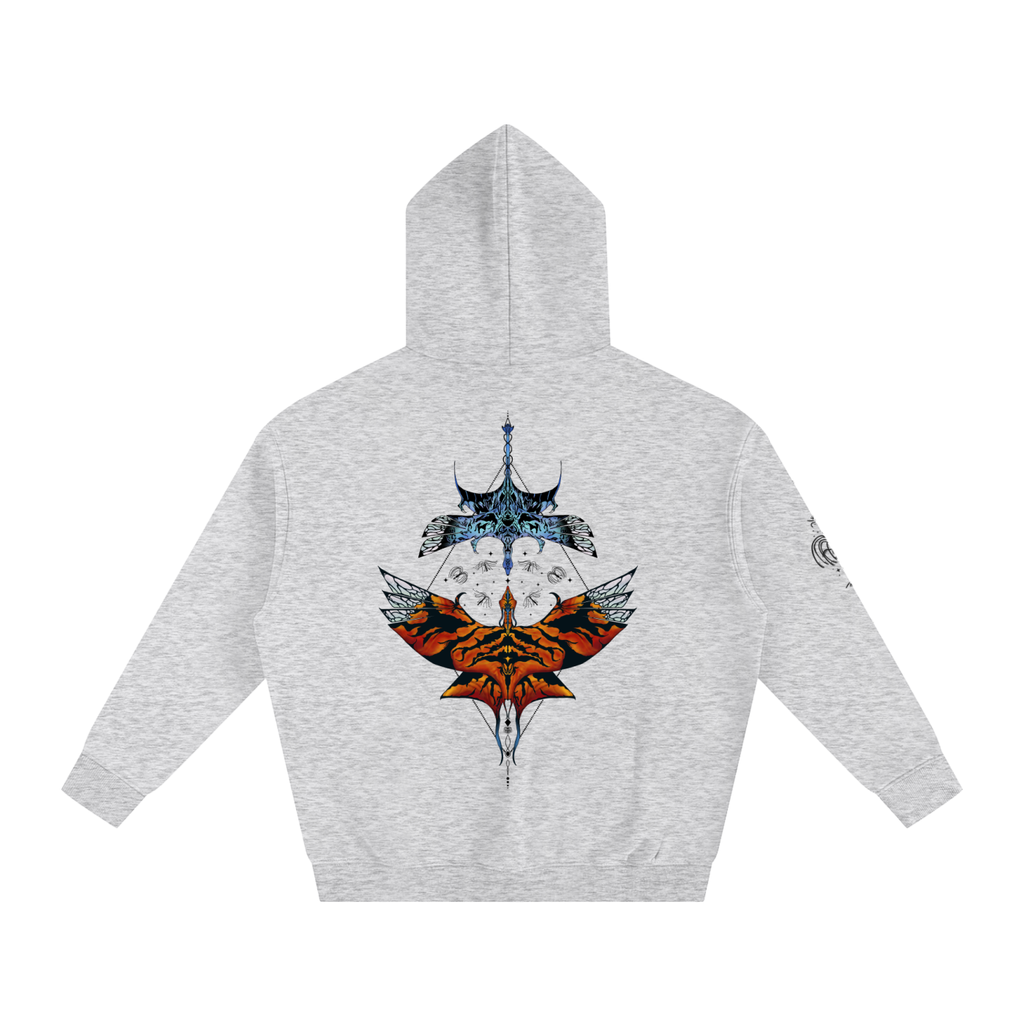 Aerial Convergence - lighter colours ) Oversized Fleece Hoodie