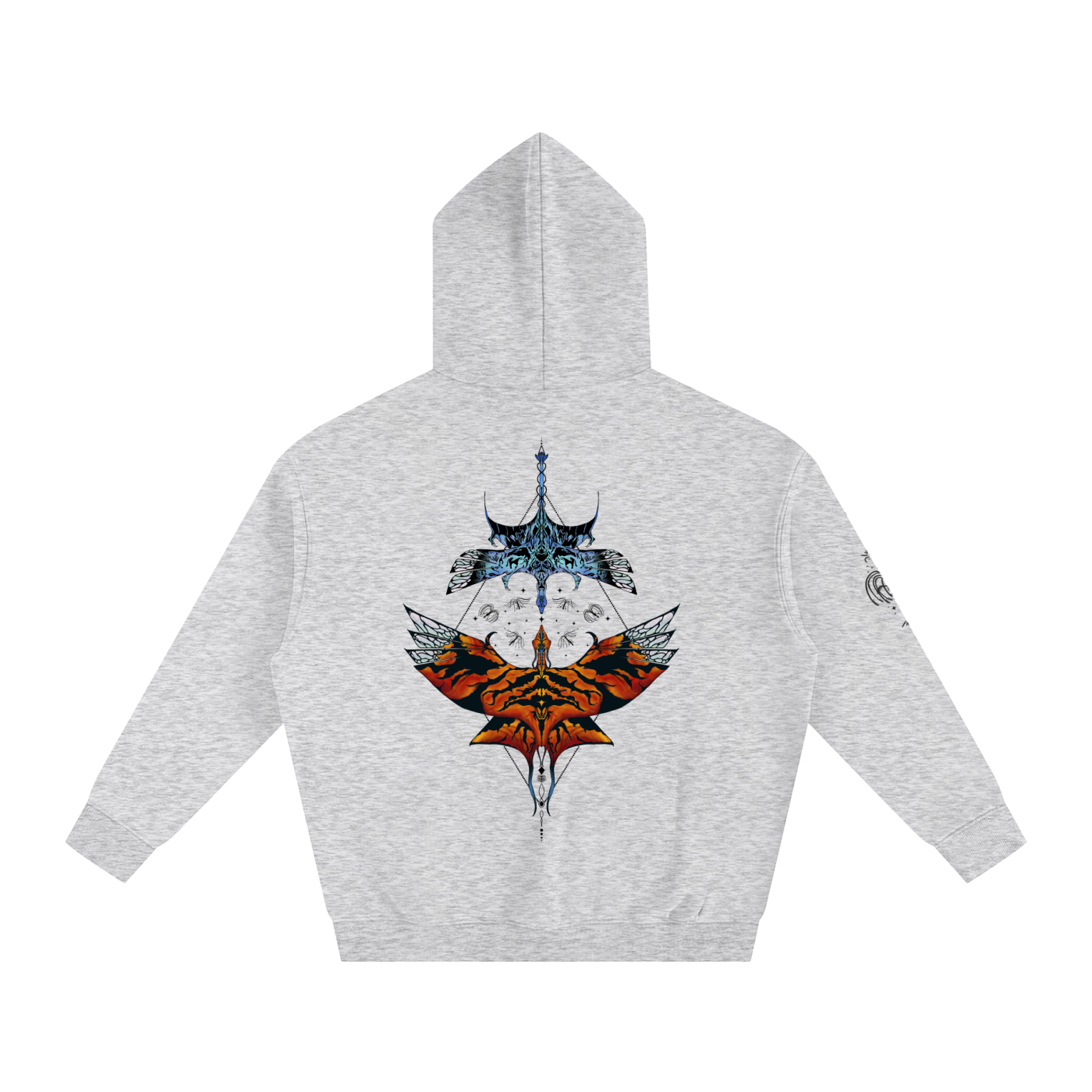 Aerial Convergence - lighter colours ) Oversized Fleece Hoodie