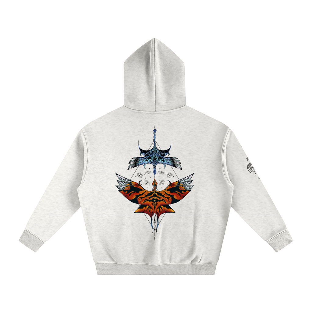 Aerial Convergence - lighter colours ) Oversized Fleece Hoodie