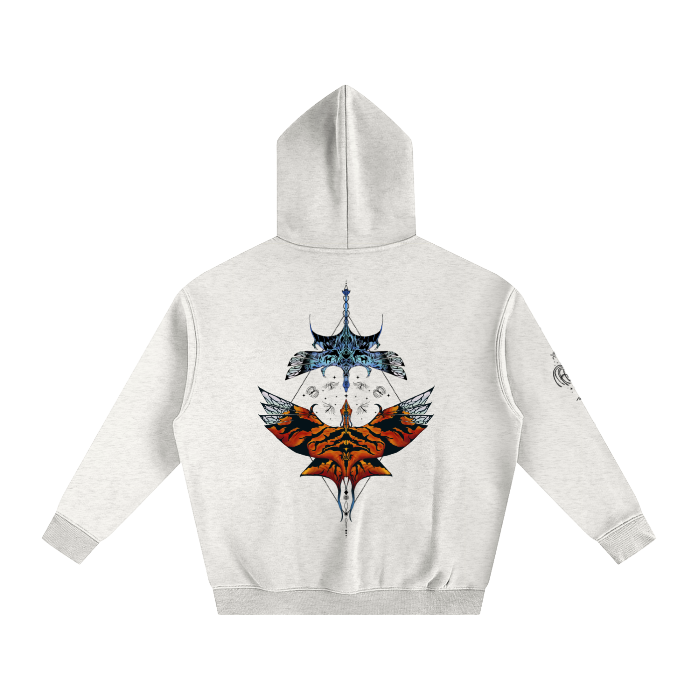 Aerial Convergence - lighter colours ) Oversized Fleece Hoodie