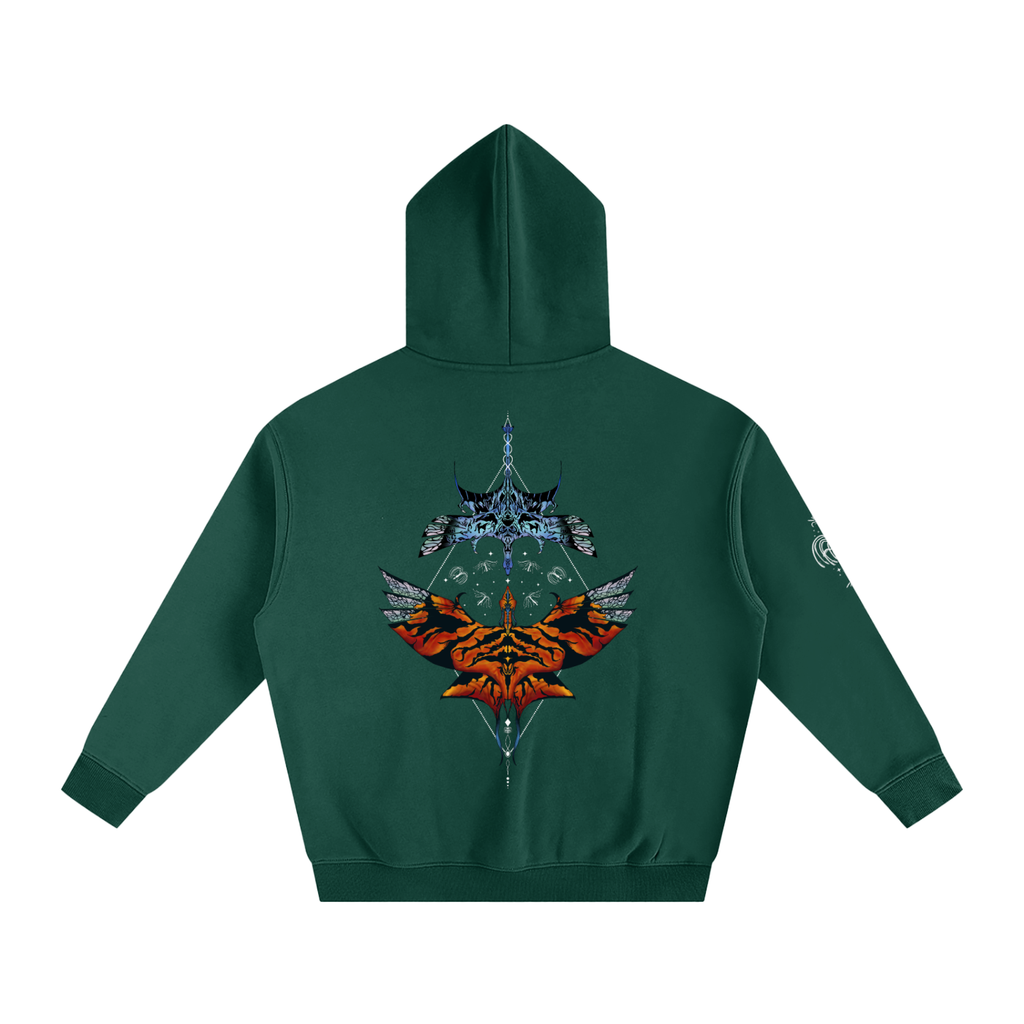 Aerial Convergence - darker colours ) Oversized Fleece Hoodie