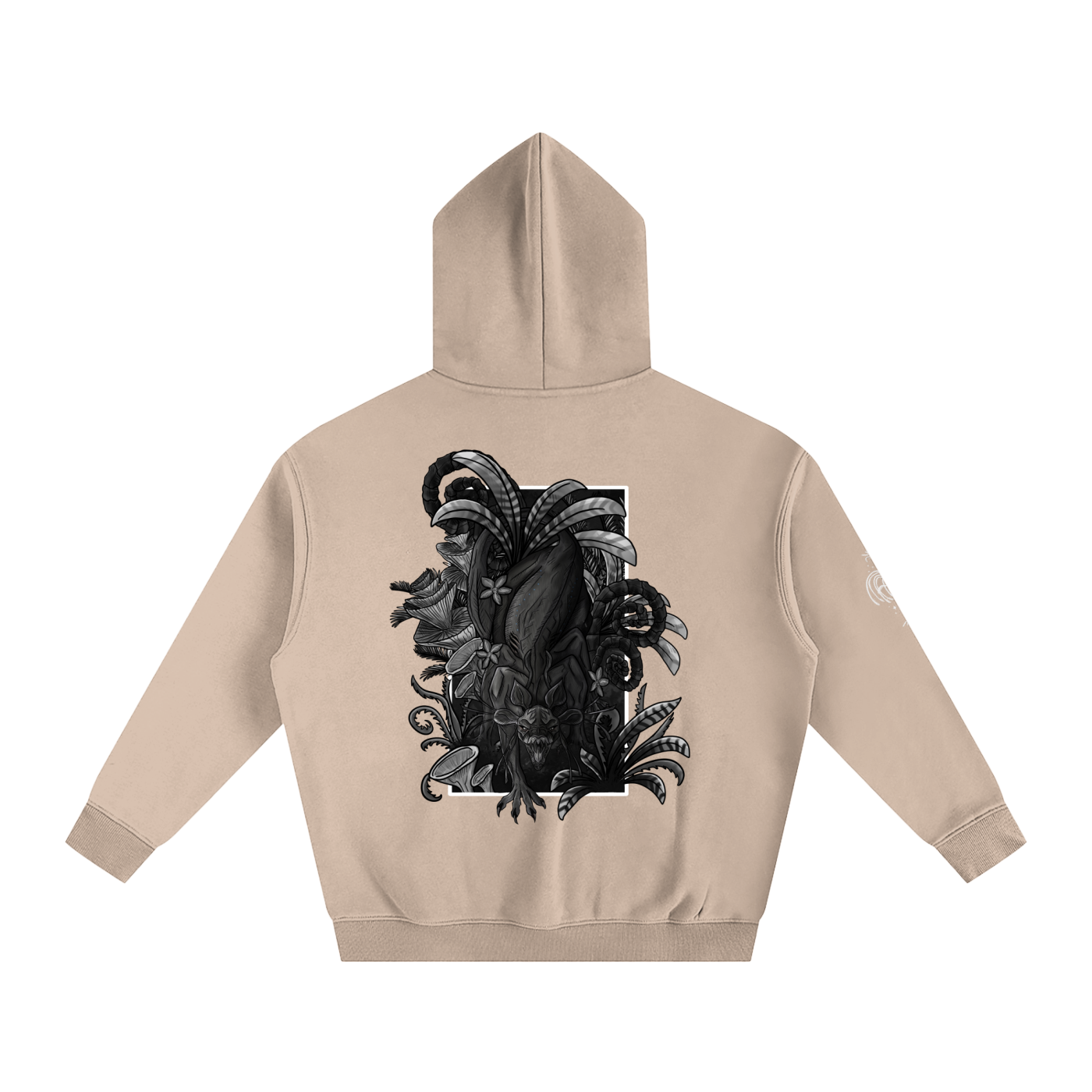 Echo Of The First Beast (BLACK&WHITE) - Darker Colours ) Oversized Fleece Hoodie