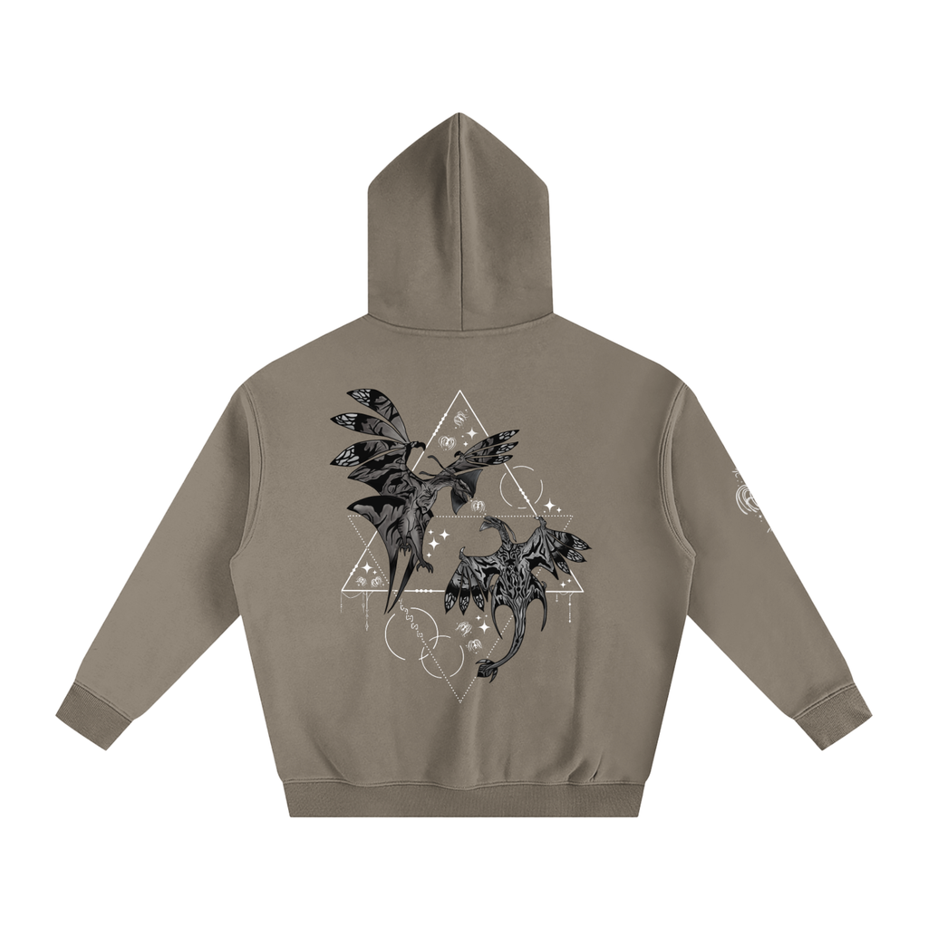 Wings Of The First Bond (BLACK&WHITE) - Darker Colours ) Oversized Fleece Hoodie