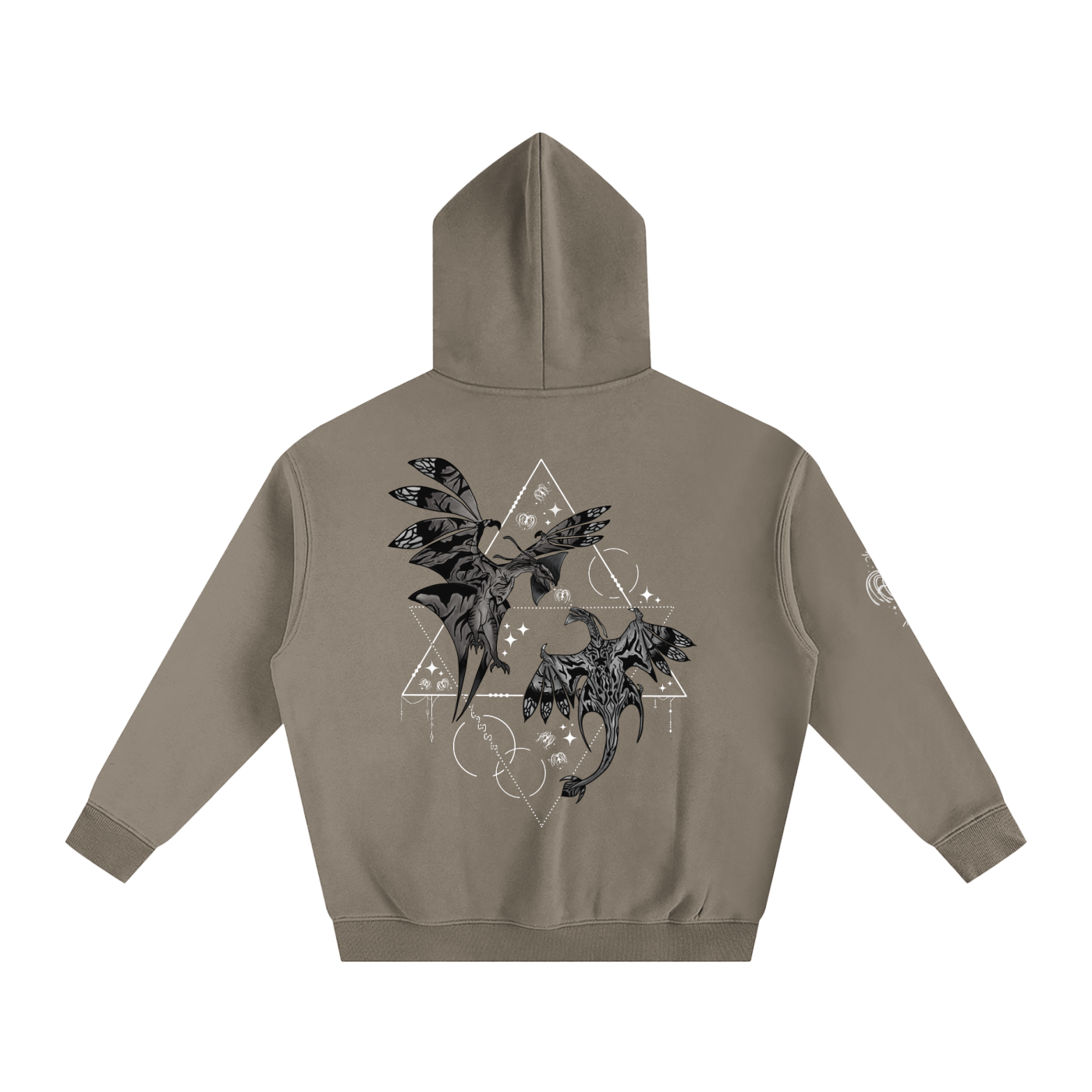 Wings Of The First Bond (BLACK&WHITE) - Darker Colours ) Oversized Fleece Hoodie
