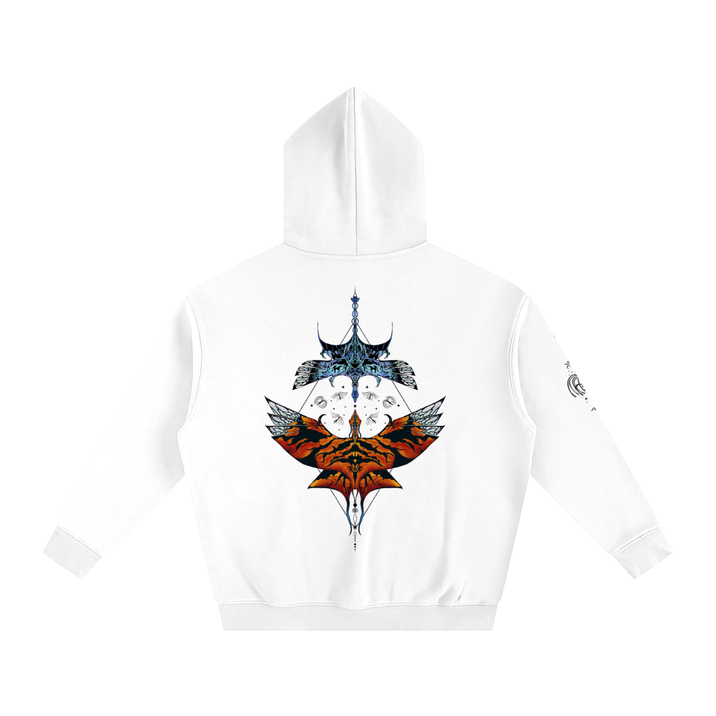 Aerial Convergence - lighter colours ) Oversized Fleece Hoodie