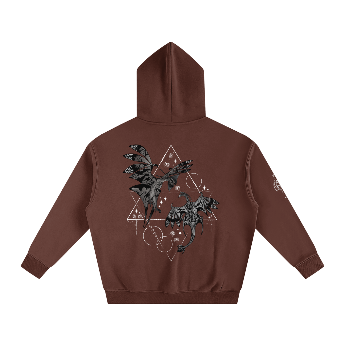 Wings Of The First Bond (BLACK&WHITE) - Darker Colours ) Oversized Fleece Hoodie