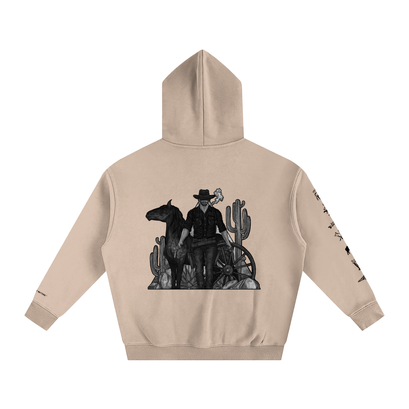 Forever Outlawed - B&W ( Lighter ) Oversize Fleeced Hoodie