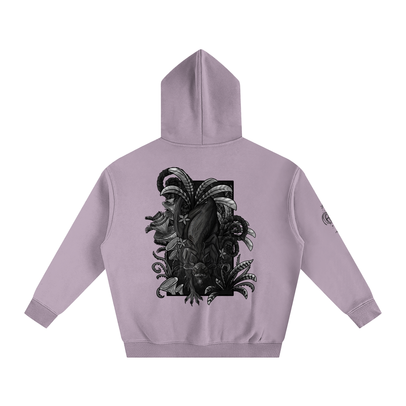 Echo Of The First Beast (BLACK&WHITE) - Lighter Colours ) Oversized Fleece Hoodie