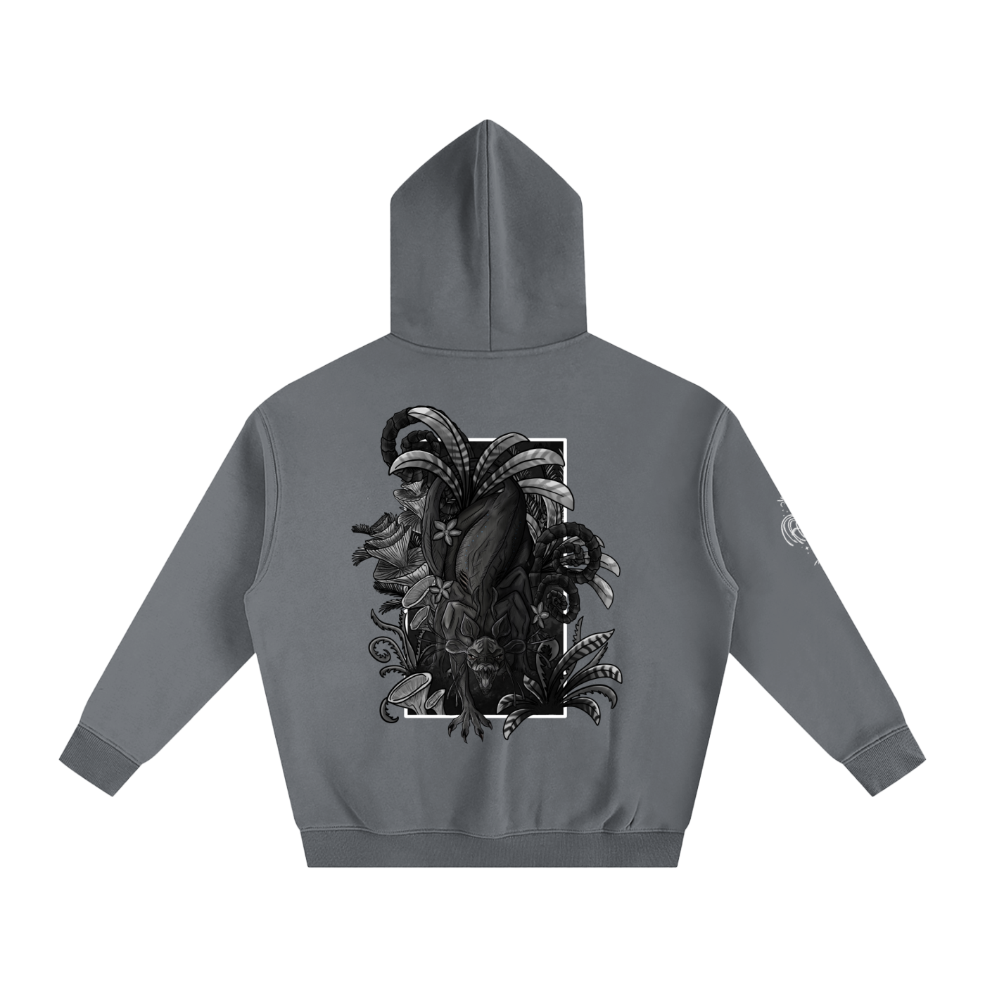 Echo Of The First Beast (BLACK&WHITE) - Darker Colours ) Oversized Fleece Hoodie