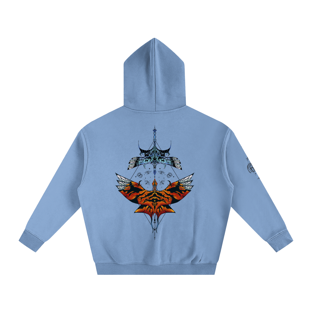 Aerial Convergence - lighter colours ) Oversized Fleece Hoodie