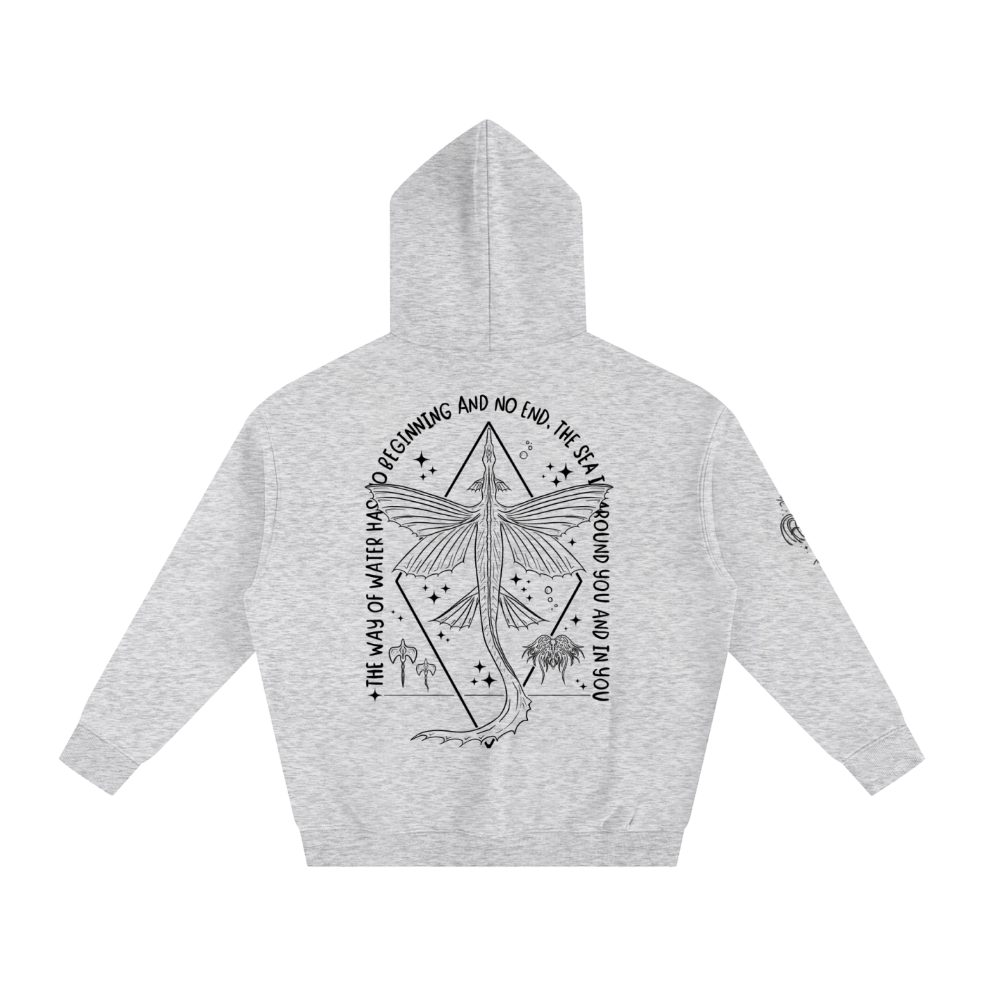 Ocean Wings - Lighter Colours ) Oversized Fleece Hoodie