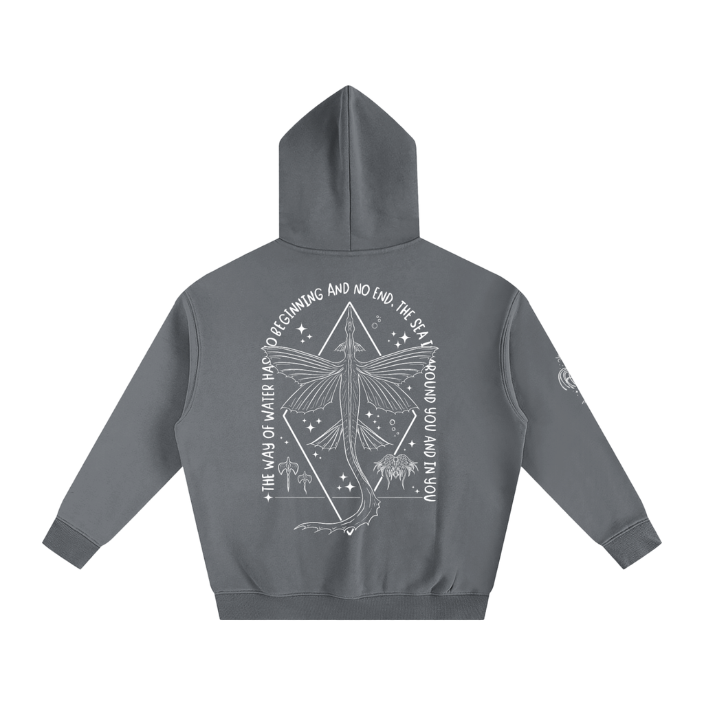 Ocean Wings - Darker Colours ) Oversized Fleece Hoodie