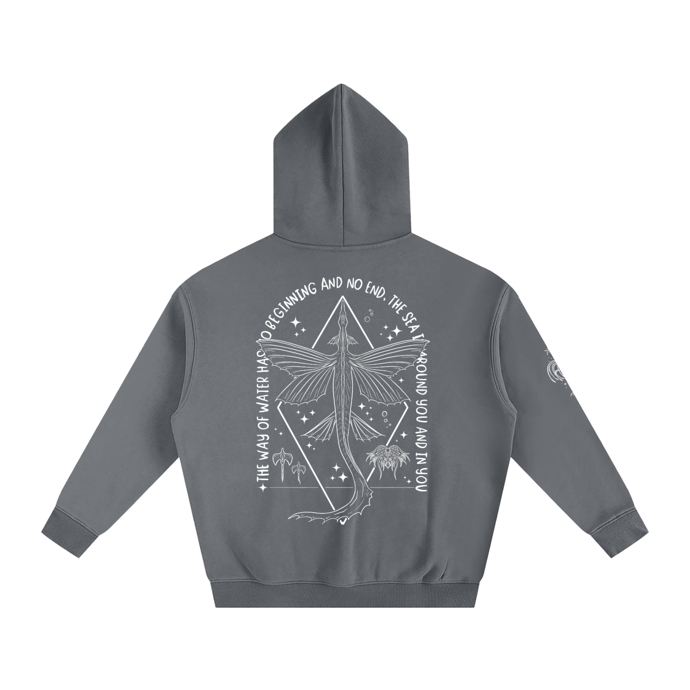 Ocean Wings - Darker Colours ) Oversized Fleece Hoodie