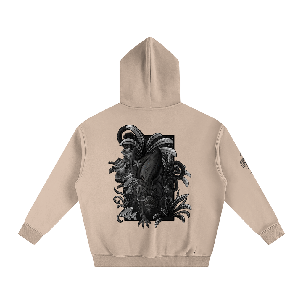 Echo Of The First Beast (BLACK&WHITE) - Lighter Colours ) Oversized Fleece Hoodie