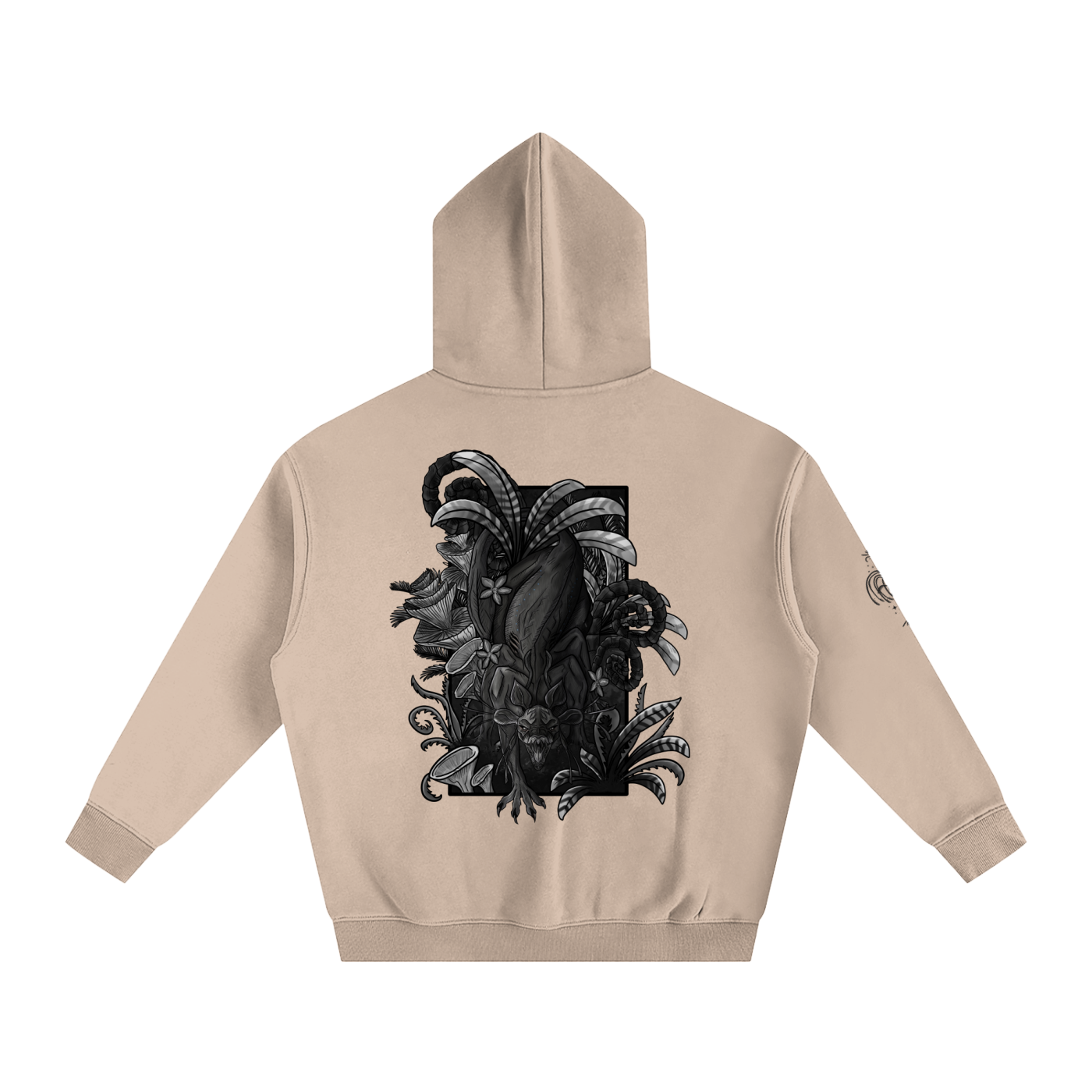 Echo Of The First Beast (BLACK&WHITE) - Lighter Colours ) Oversized Fleece Hoodie