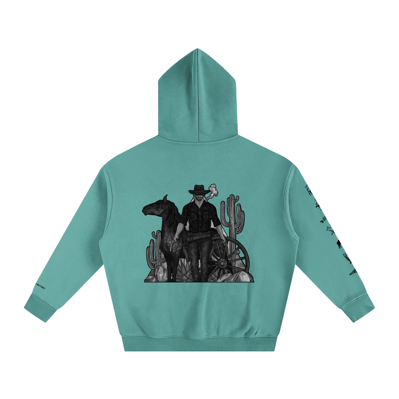 Forever Outlawed - B&W ( Lighter ) Oversize Fleeced Hoodie