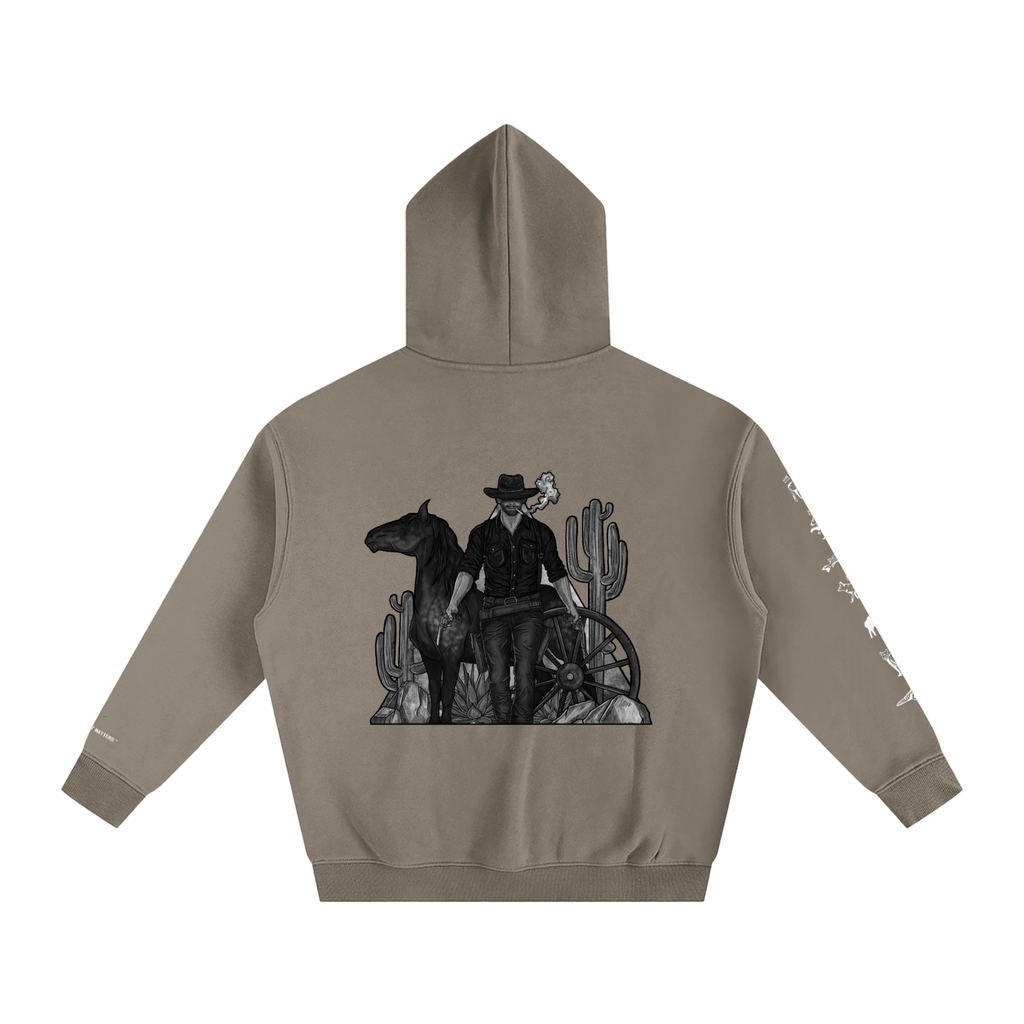 Forever Outlawed - B&W ( Darker ) Oversize Fleeced Hoodie