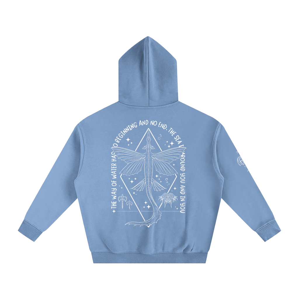 Ocean Wings - Darker Colours ) Oversized Fleece Hoodie