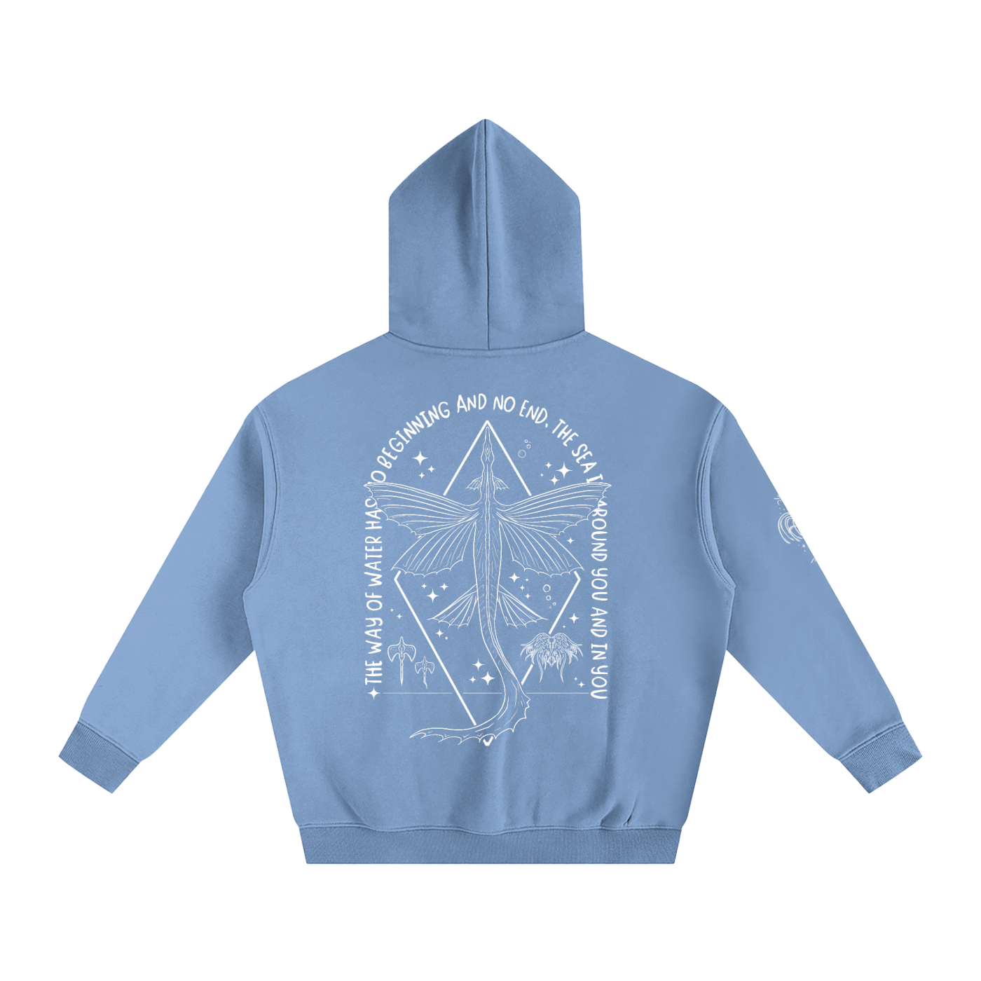 Ocean Wings - Darker Colours ) Oversized Fleece Hoodie