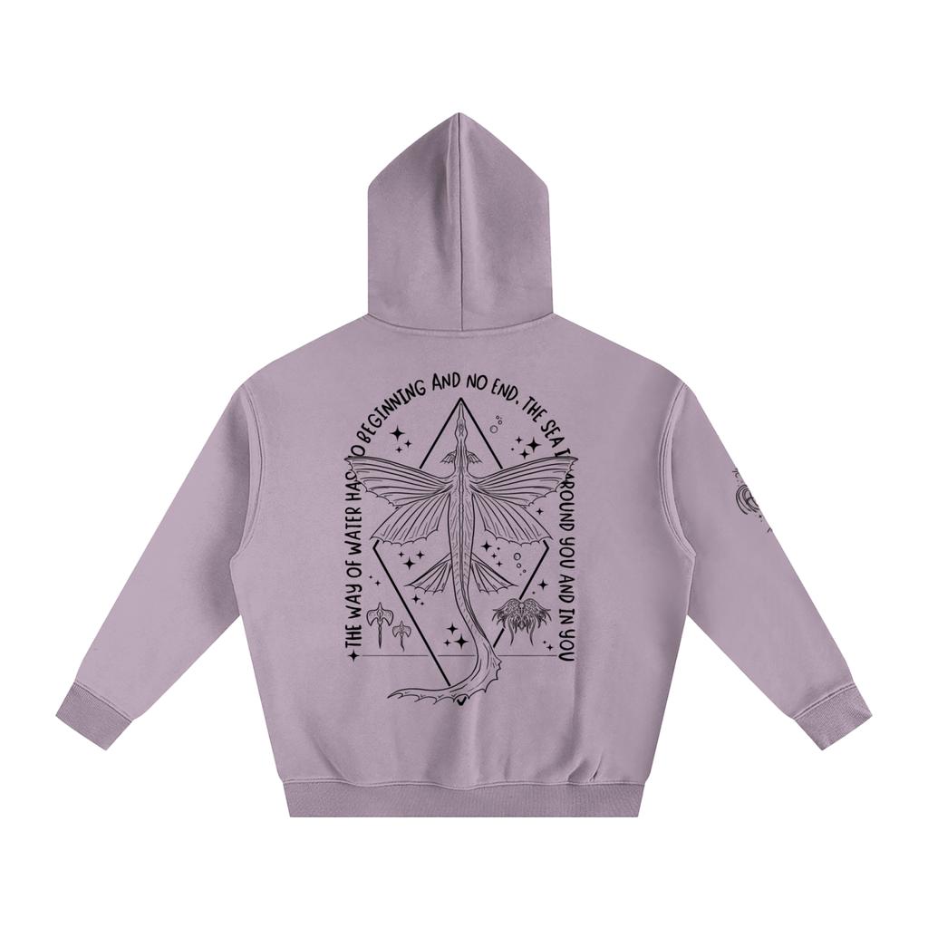 Ocean Wings - Lighter Colours ) Oversized Fleece Hoodie