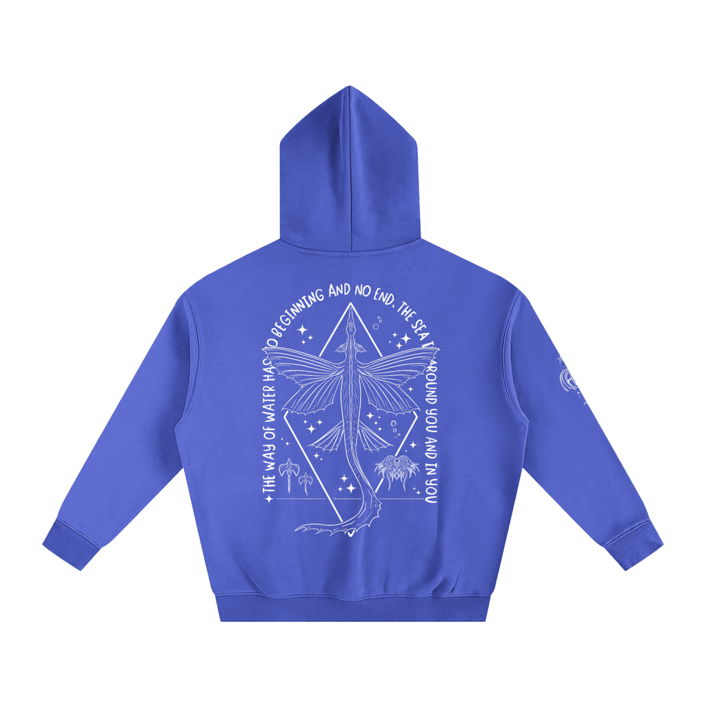 Ocean Wings - Darker Colours ) Oversized Fleece Hoodie