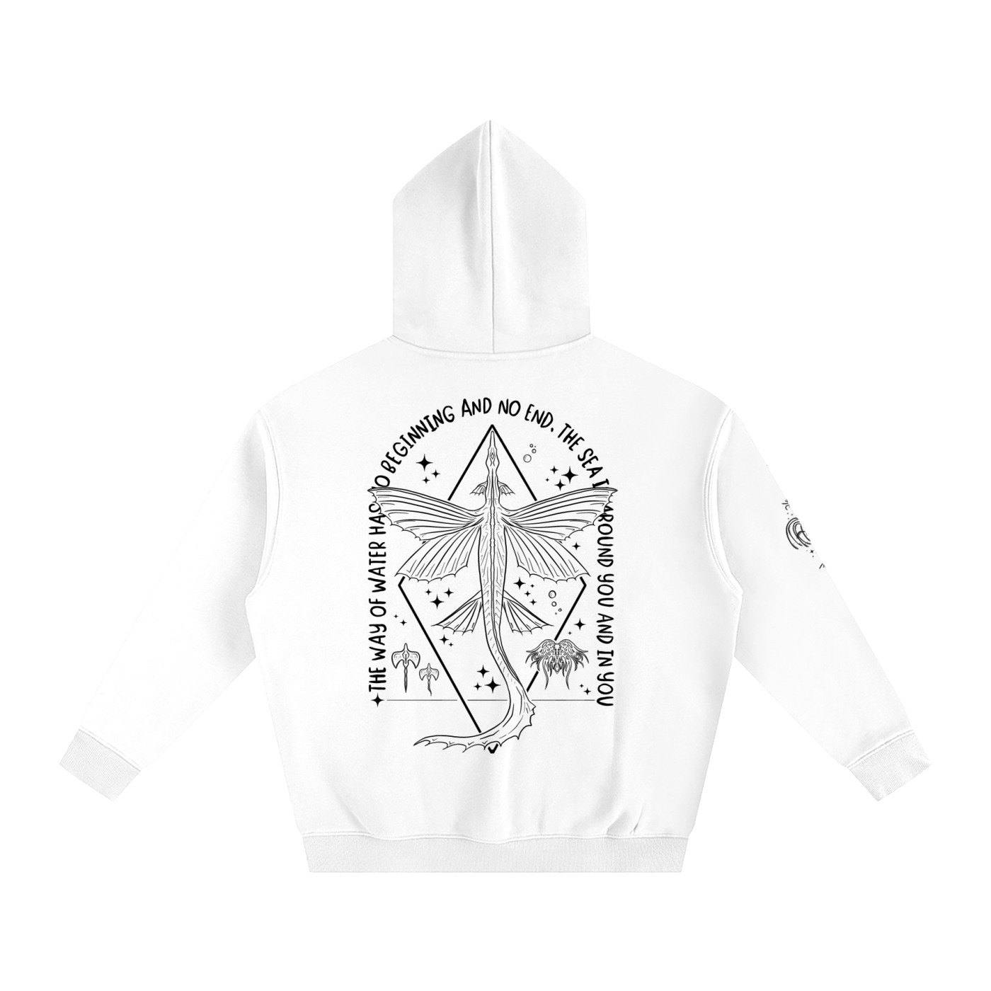 Ocean Wings - Lighter Colours ) Oversized Fleece Hoodie
