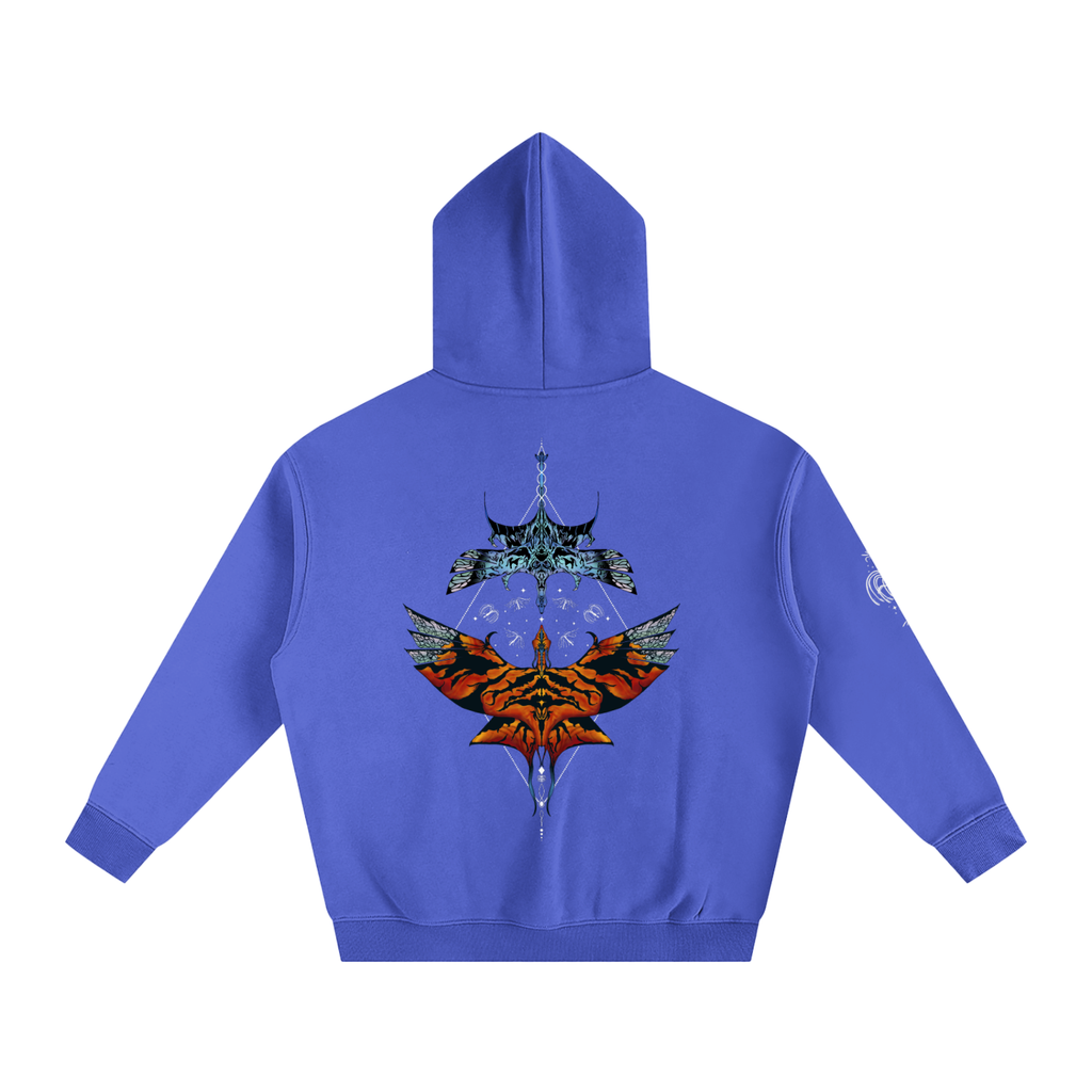 Aerial Convergence - darker colours ) Oversized Fleece Hoodie