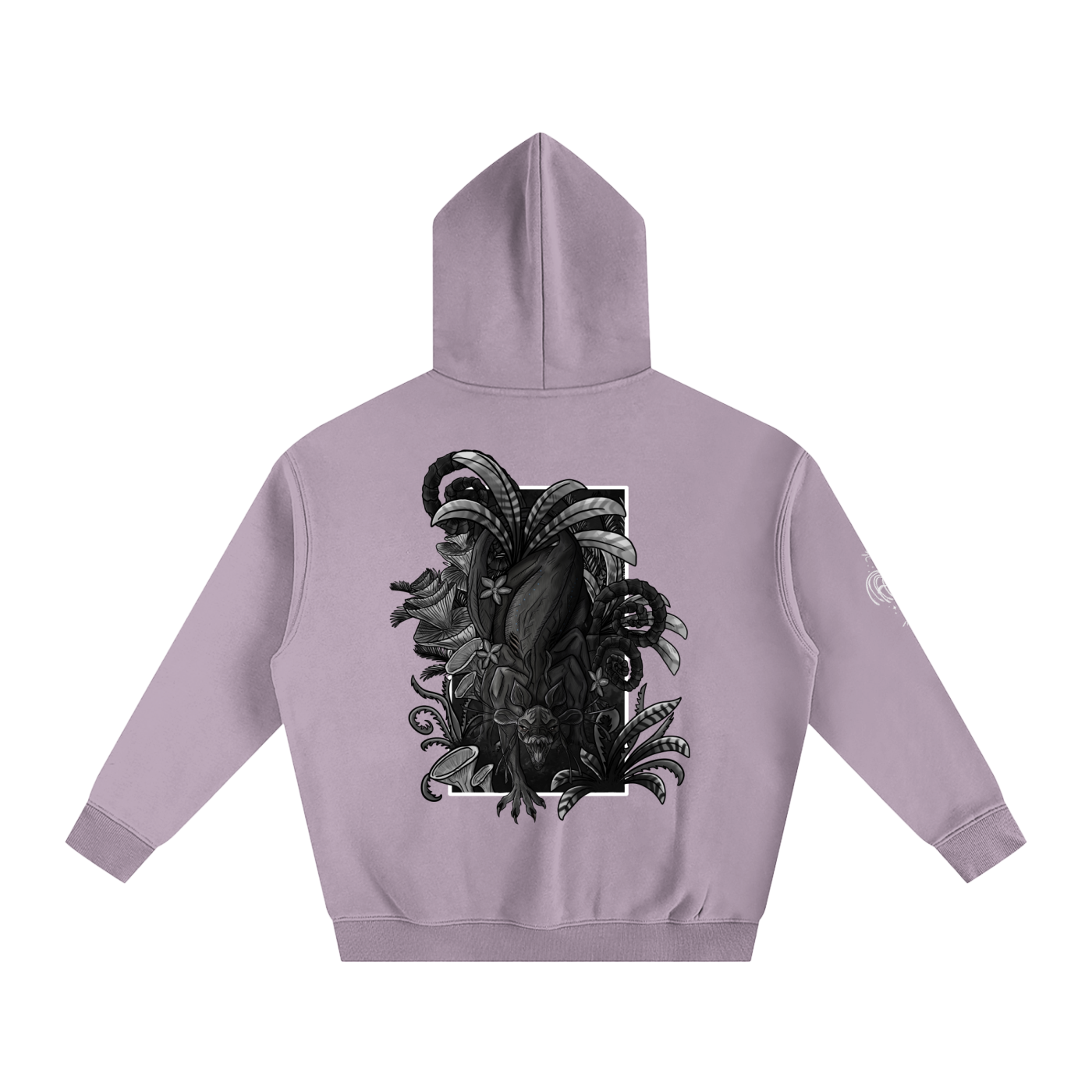 Echo Of The First Beast (BLACK&WHITE) - Darker Colours ) Oversized Fleece Hoodie