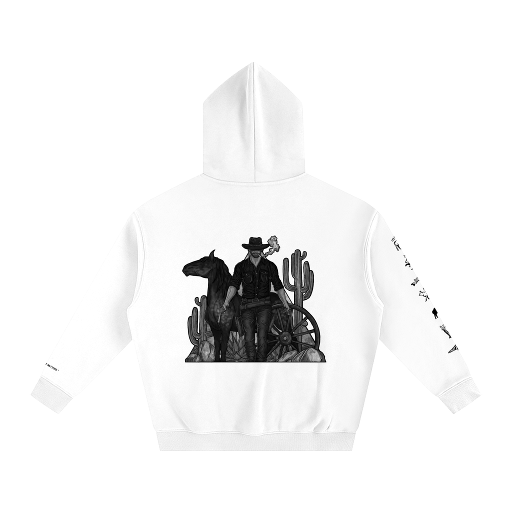 Forever Outlawed - B&W ( Lighter ) Oversize Fleeced Hoodie